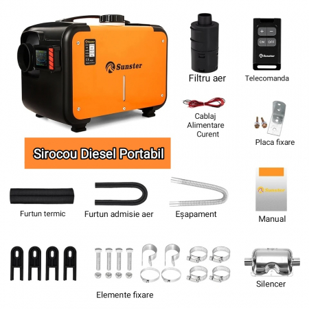 SUNSTER - Sirocou Portabil Diesel 5kW/ Încălzitor staționar/ Soba pe motorina 12/24V [1]