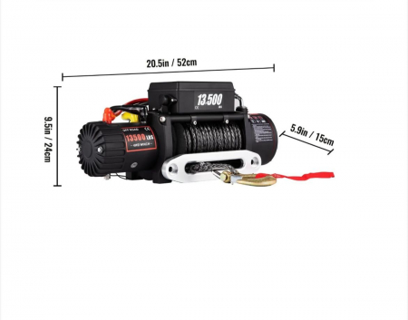 Troliu auto Vevor 13500 lbs 6.2 tone cablu sintetic [2]