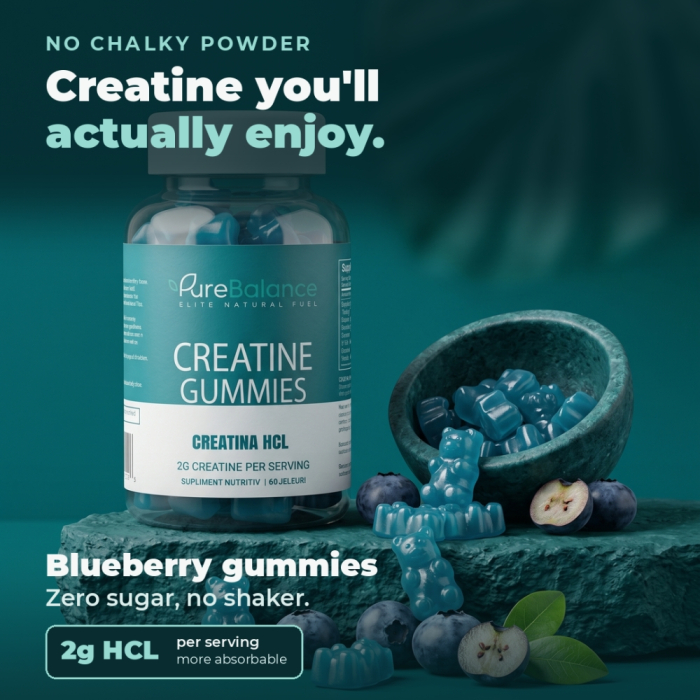 Pure Balance Creatina HCL Jeleuri 2 g - 60 Jeleuri (30 Zile) Forta, Energie si Focus [5]