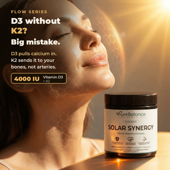 Pure Balance Vitamina D3 4000 UI + K2 Solar Synergy - 180 Capsule, Ciclo 6 Mesi [3]