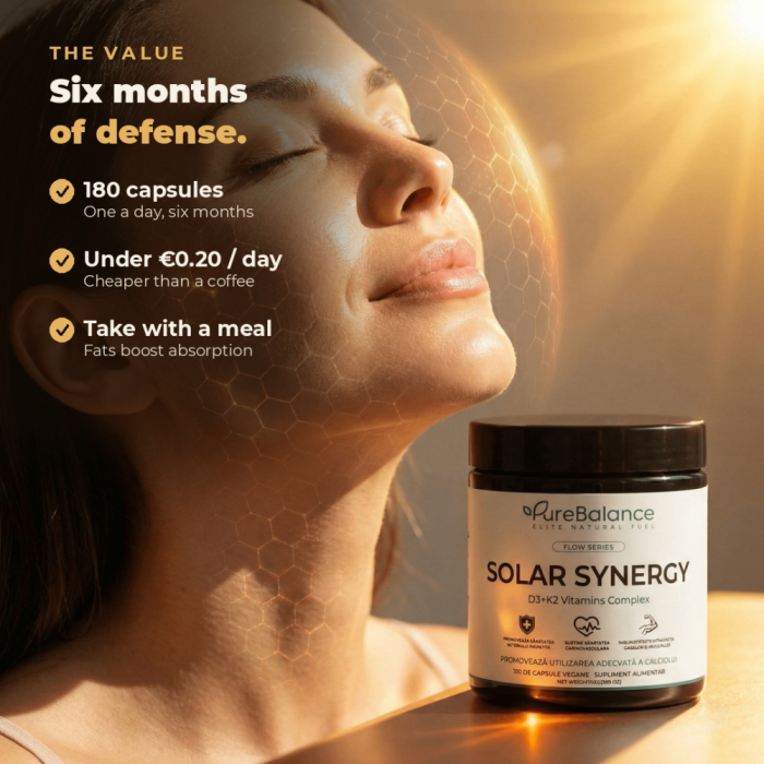 Pure Balance Vitamina D3 4000 UI + K2 Solar Synergy - 180 Capsule, Ciclo 6 Mesi [2]
