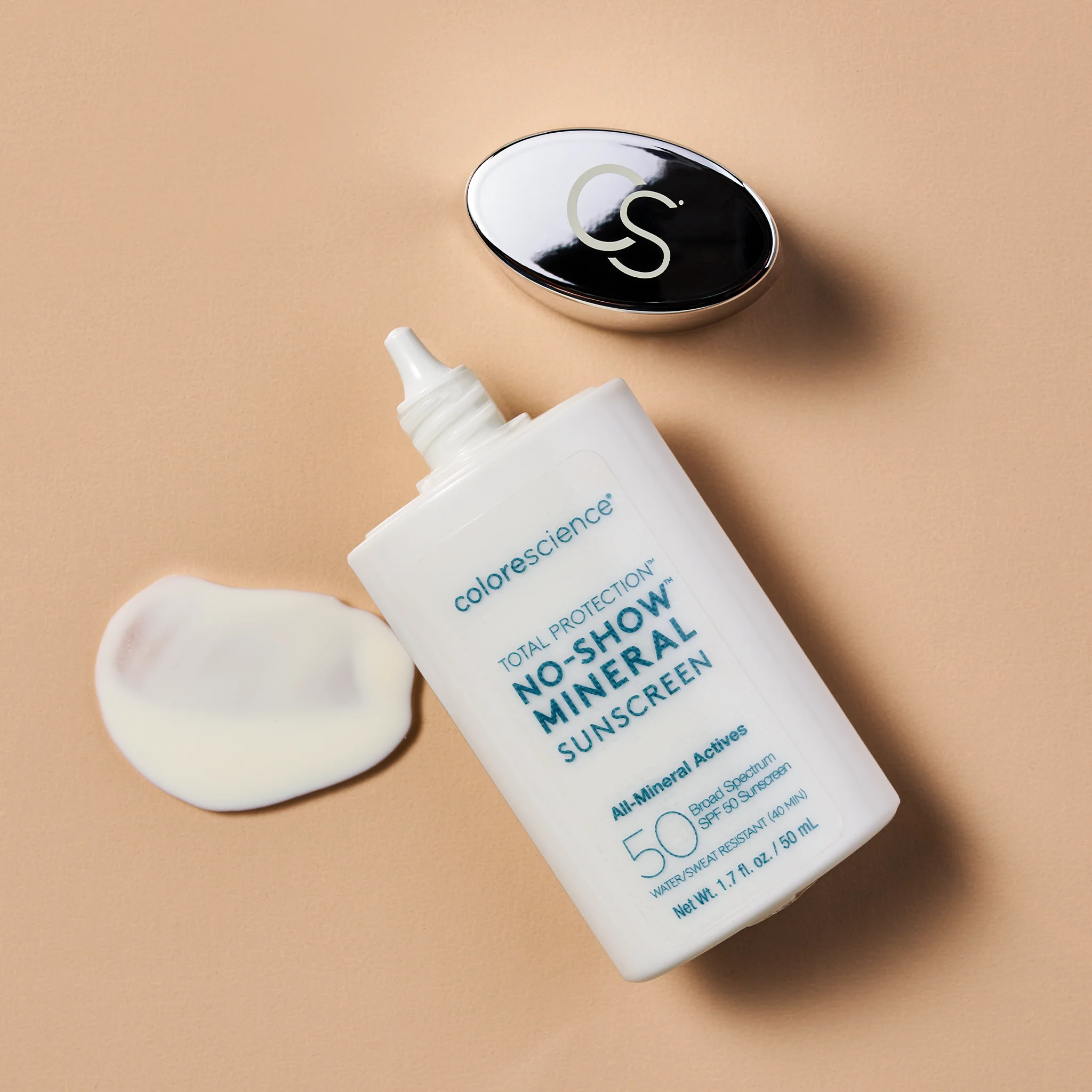 Colorescience Total Protection No-Show™ Crema Solare Minerale SPF 50 50ml - Crema solare minerale invisibile SPF 50 – ultra-leggera, non grassa, effetto naturale per tutti i tipi di pelle. [1]