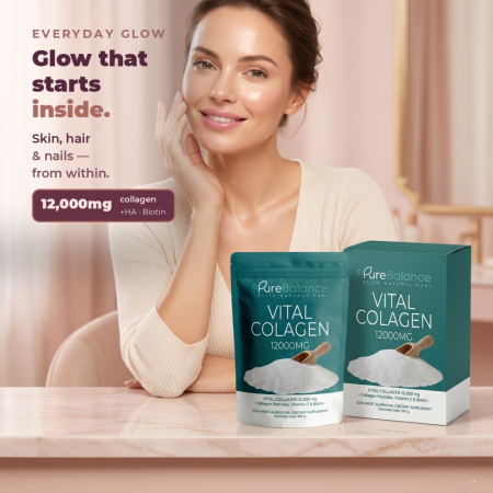 Pure Balance - Pure Balance Vital Colagen 12.000 mg - Colagen Pulbere cu Acid Hialuronic si Biotina 360 g