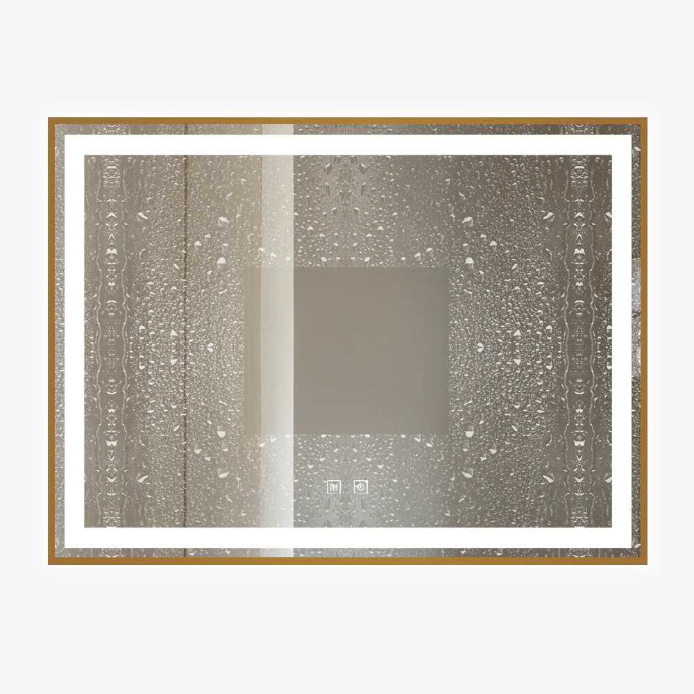 Oglinda LED Si Touch 80 X 60 Cm Cu Functie Dezaburire Rama Portocaliu Smack  J27 [2]