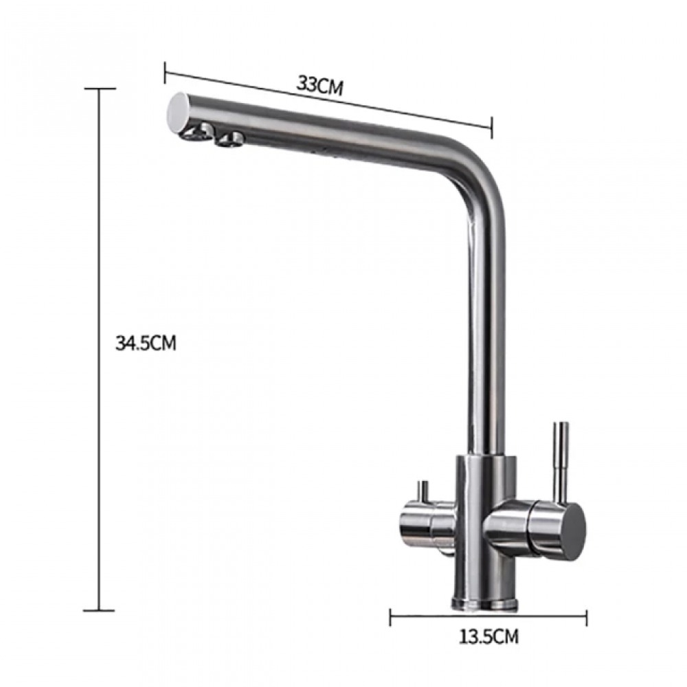 Baterie Bucatarie cu 3 Cai Inox Apa Filtrata 1754 Smack [2]