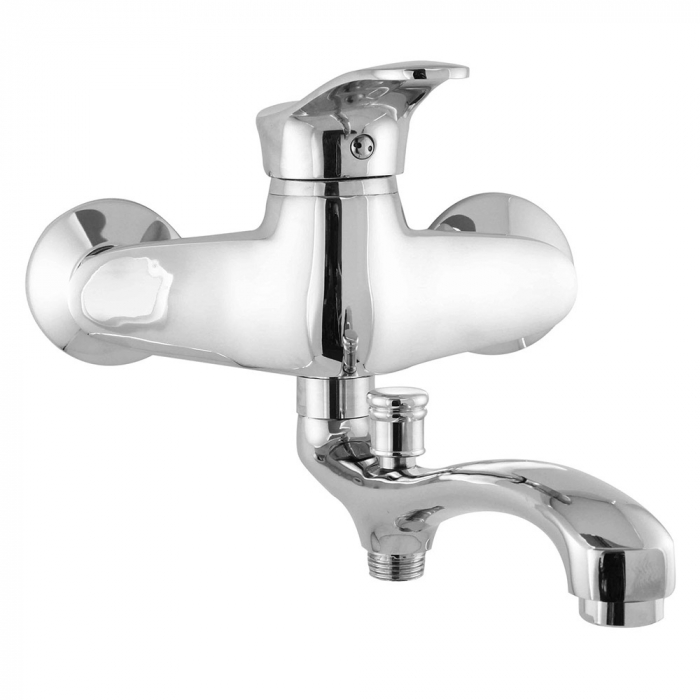 Baterie cada din alama 8045S monocomanda finisaj crom para si furtun inclus SMACK [1]