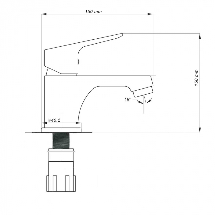 Baterie de lavoar cu teava fixa Smack 8822 [7]