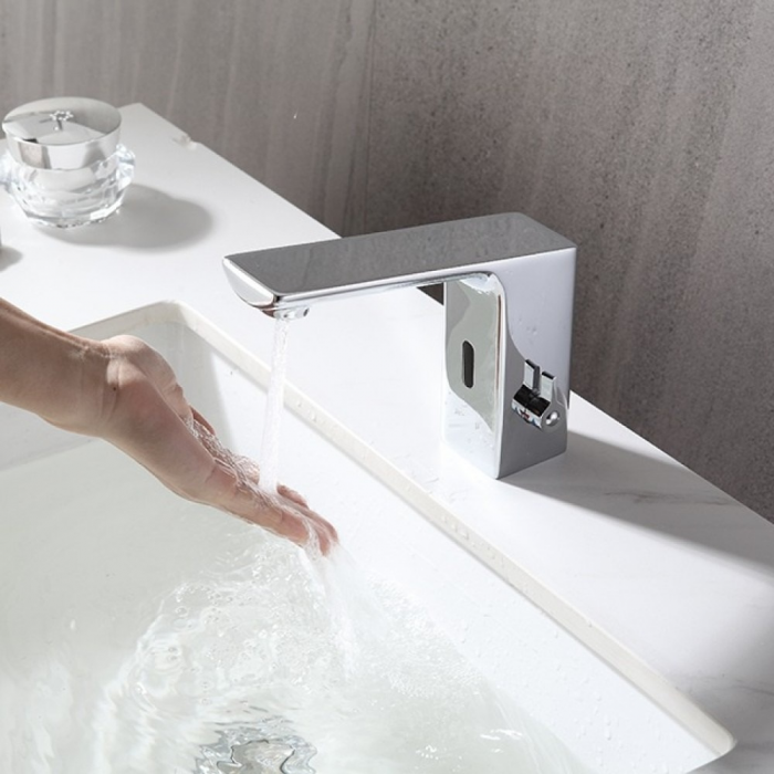 Baterie lavoar cu senzor Aqua Essence design modern din alama crom SMK1209 Smack [5]