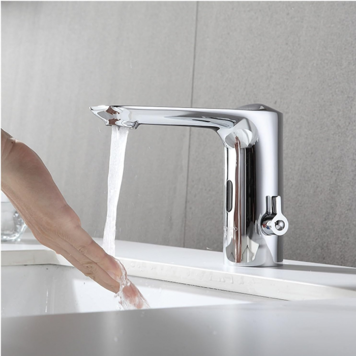 Baterie lavoar cu senzor Aqua Essence design modern din alama crom SMK1209 Smack [3]