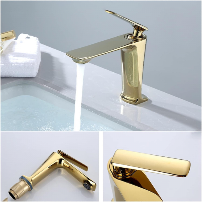 Baterie lavoar Essential Golden design modern din alama auriu SMK001 Smack [2]