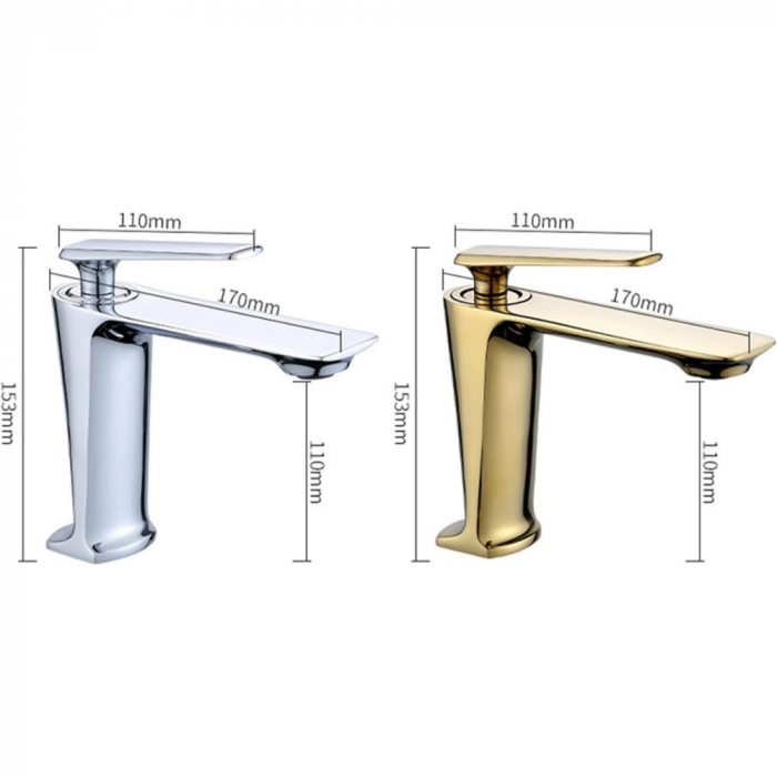 Baterie lavoar Essential Golden design modern din alama auriu SMK001 Smack [3]