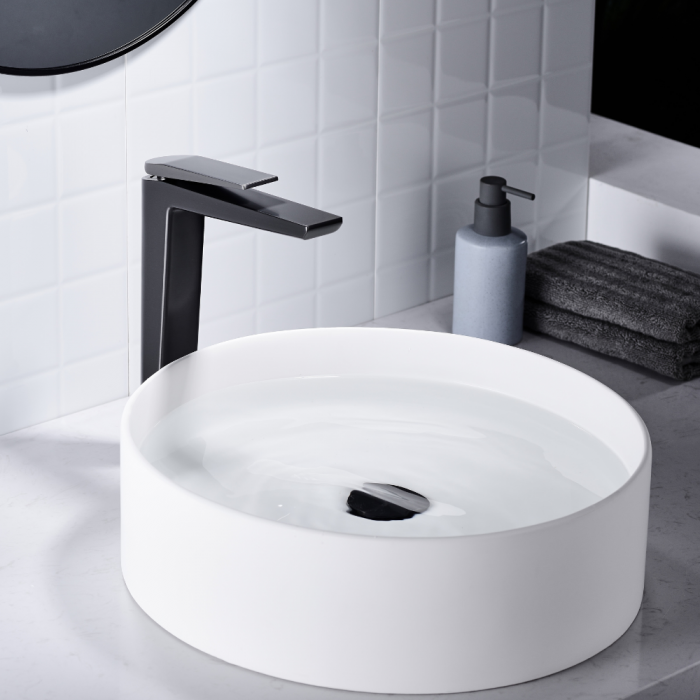 Baterie lavoar Minimal Concept SMK5007-2 design modern inalta gri inchis Smack [2]