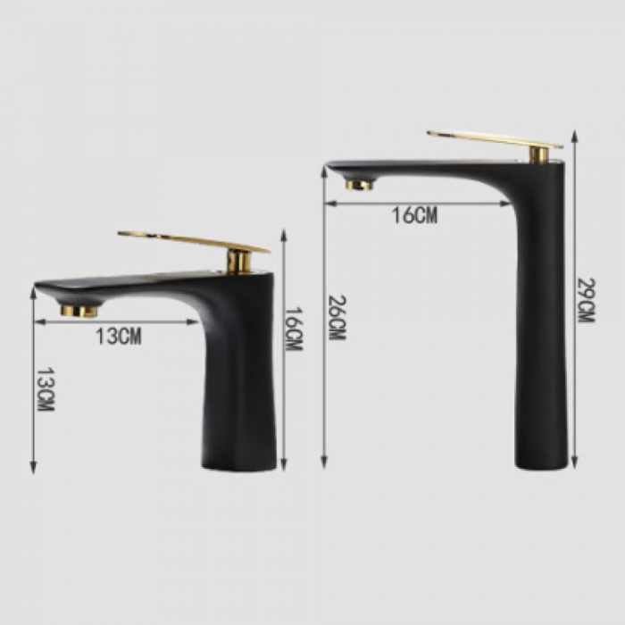 Baterie lavoar Prime Concept design modern din alama medie negru SMK008 Smack [4]