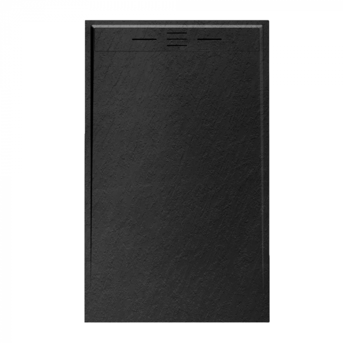 Cadita de dus Minimalist Oasis 100x70cm din compozit cu sifon negru GT-10070LS-BK Smack [3]