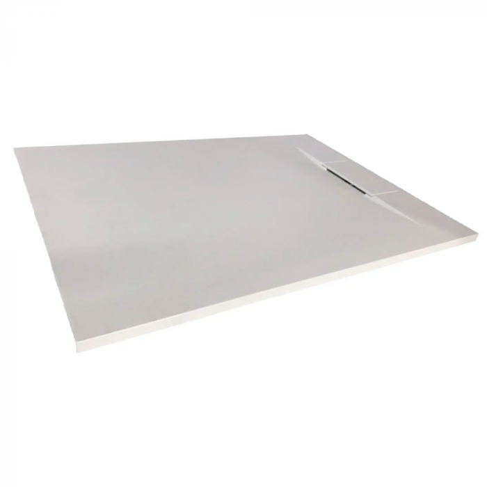 Cadita de baie Smooth Line Design 120x80cm din compozit cu sifon alb GT-12080US-WH Smack [3]