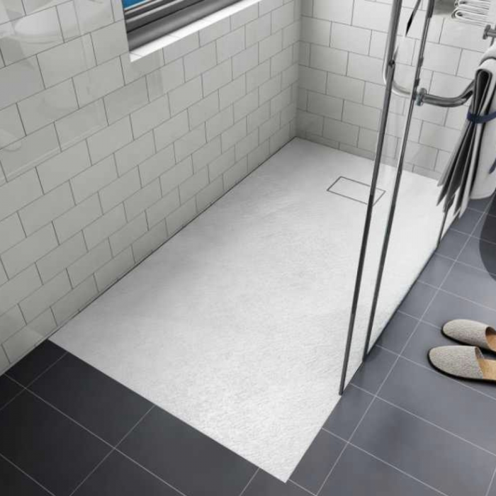 Cadita de dus Essential Modern 120x80cm din compozit cu sifon alb GT-12080ES-WH Smack [7]