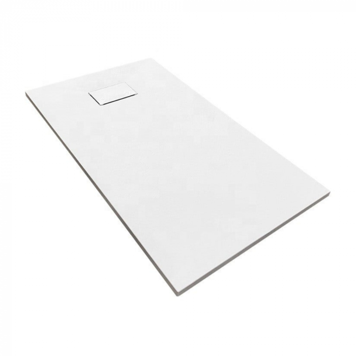 Cadita de dus Essential Modern 80x80cm din compozit cu sifon alb GT-8080ES-WH Smack [1]