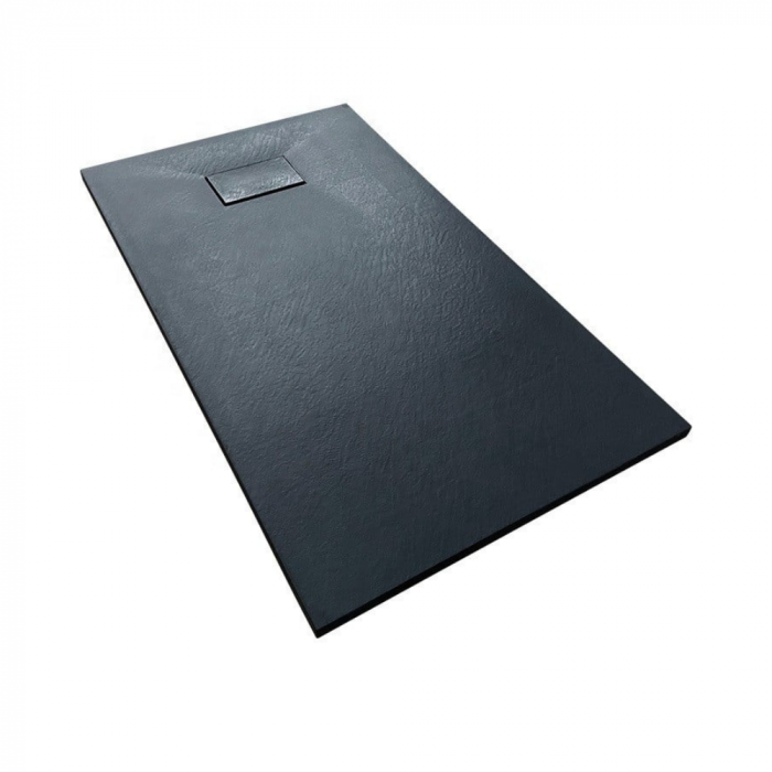 Cadita de dus Essential Modern 80x80cm din compozit cu sifon negru GT-8080ES-BK Smack [1]