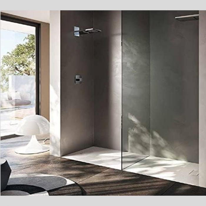 Cadita de dus Essential Modern 90x80cm din compozit cu sifon alb GT-9080ES-WH Smack [8]