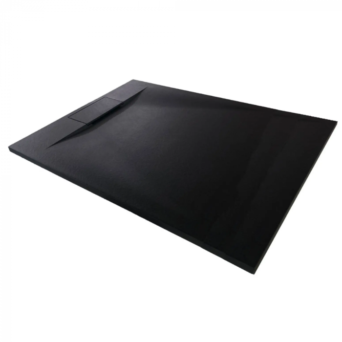 Cadita de dus Smooth Line Design 90x80cm din compozit cu sifon negru GT-9080US-BK Smack [1]