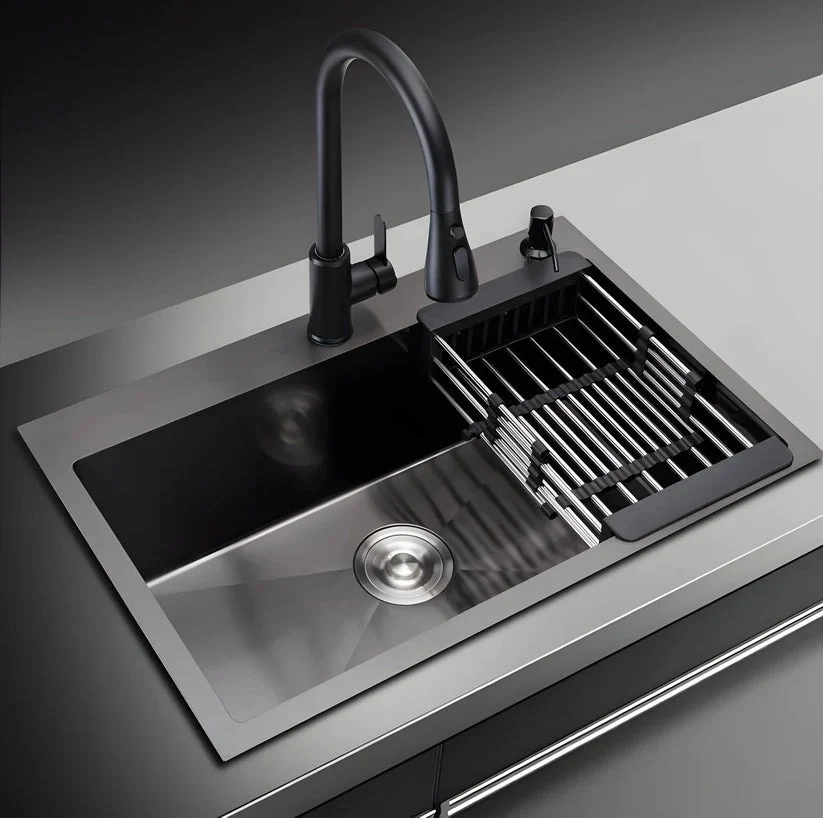 Chiuveta Bucatarie Profesionala Inox HS GRI-NEGRU 68X45 CM Smack HS6845 BK [2]
