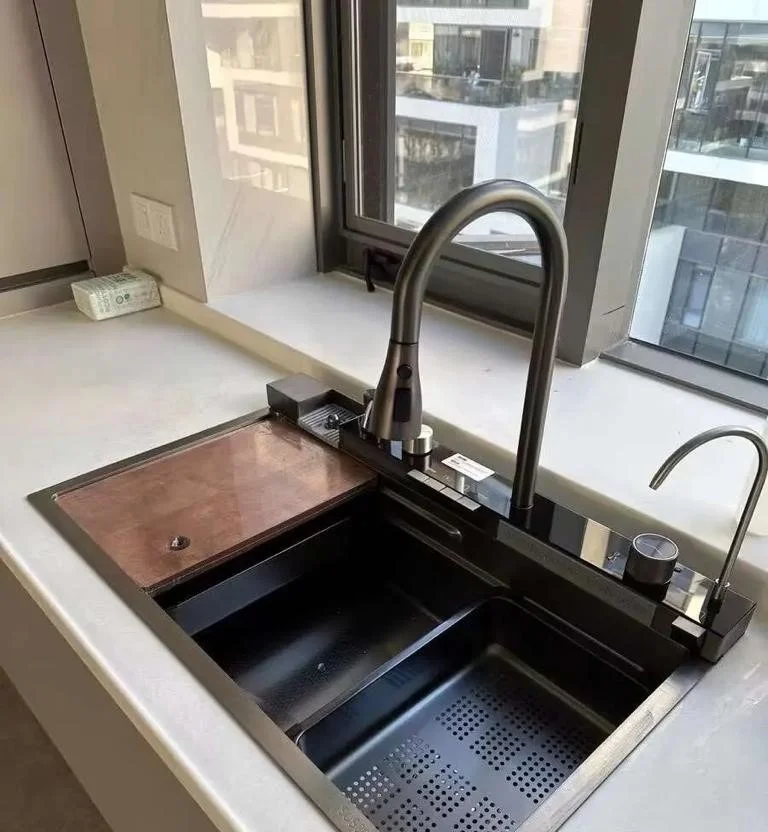 Chiuveta Bucatarie Profesionala Multifunctionala LED Inox JY 3018 Smack [6]