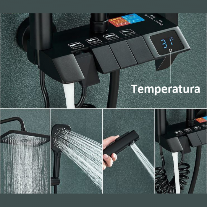 Coloana de dus Smart Simplicity cu afisaj LCD temperatura negru 1803 Smack [4]