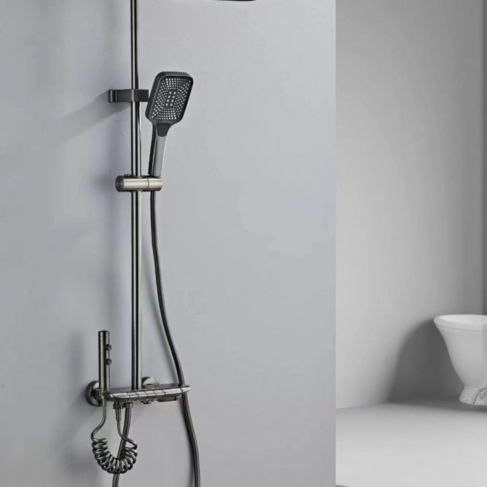 Coloana Dus 4 Functii Cromat Polita Sticla Gri Smack 1807G [2]