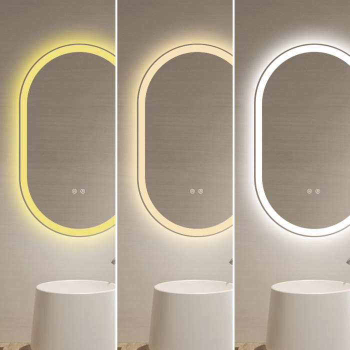 Oglinda Baie Led si Dezaburire 55x100 cm cu Senzor Tactil si trei tipuri de lumina Smack SMK J120-55100 [8]