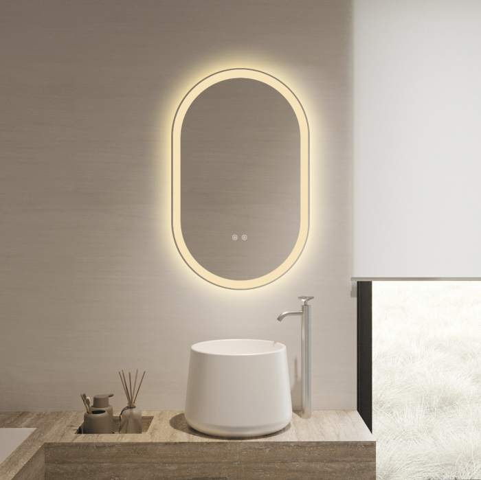 Oglinda Baie Led si Dezaburire 55x100 cm cu Senzor Tactil si trei tipuri de lumina Smack SMK J120-55100 [5]