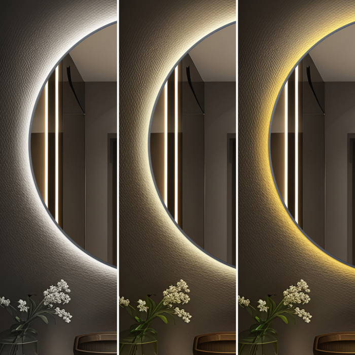 Oglindă Baie LED și Dezaburire ceas Premium cu Senzor Touch 70 cm J186 Smack [4]
