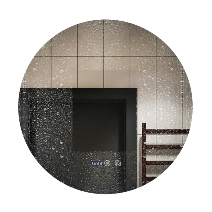 Oglindă Baie LED și Dezaburire ceas Premium cu Senzor Touch Lumina Rece Caldă și Neutră 80 cm lumina ambientala spate J170-80 Smack [2]