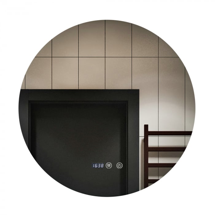 Oglindă Baie LED și Dezaburire ceas Premium cu Senzor Touch Lumina Rece Caldă și Neutră 90 cm lumina ambientala spate J170-90 Smack [6]
