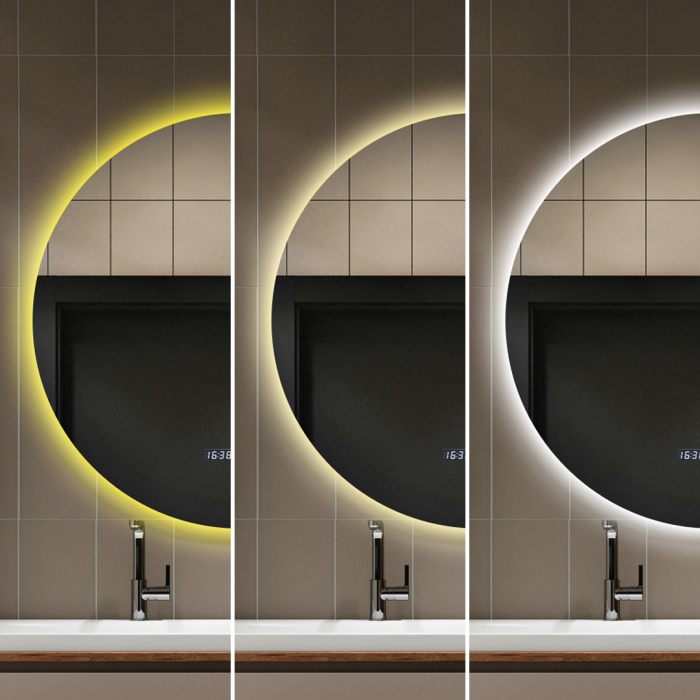 Oglindă Baie LED și Dezaburire ceas Premium cu Senzor Touch Lumina Rece Caldă și Neutră 90 cm lumina ambientala spate J170-90 Smack [7]