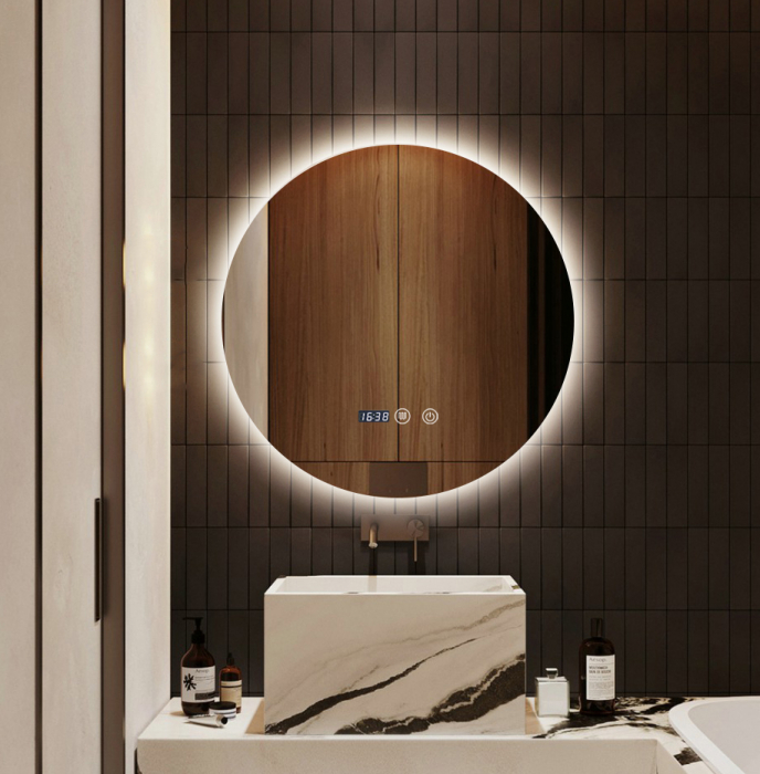 Oglindă Baie LED și Dezaburire L&S Premium cu Senzor Touch Lumina Rece Caldă și Neutră 60 cm lumina ambientala spate J170-60 Smack [6]