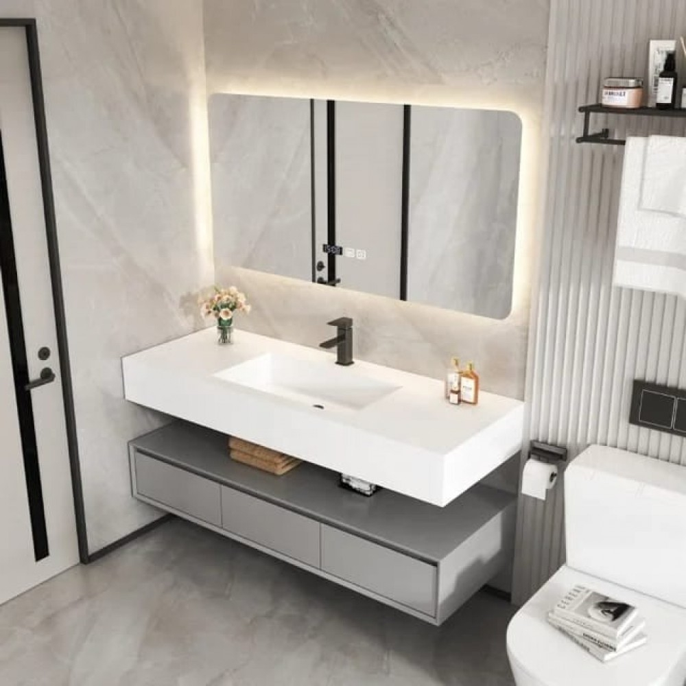 Oglindă Baie LED și Dezaburire Premium cu Senzor Touch Lumina Rece Caldă și Neutră 130x80 cm lumina ambientala spate ceas J174-13080 Smack [4]