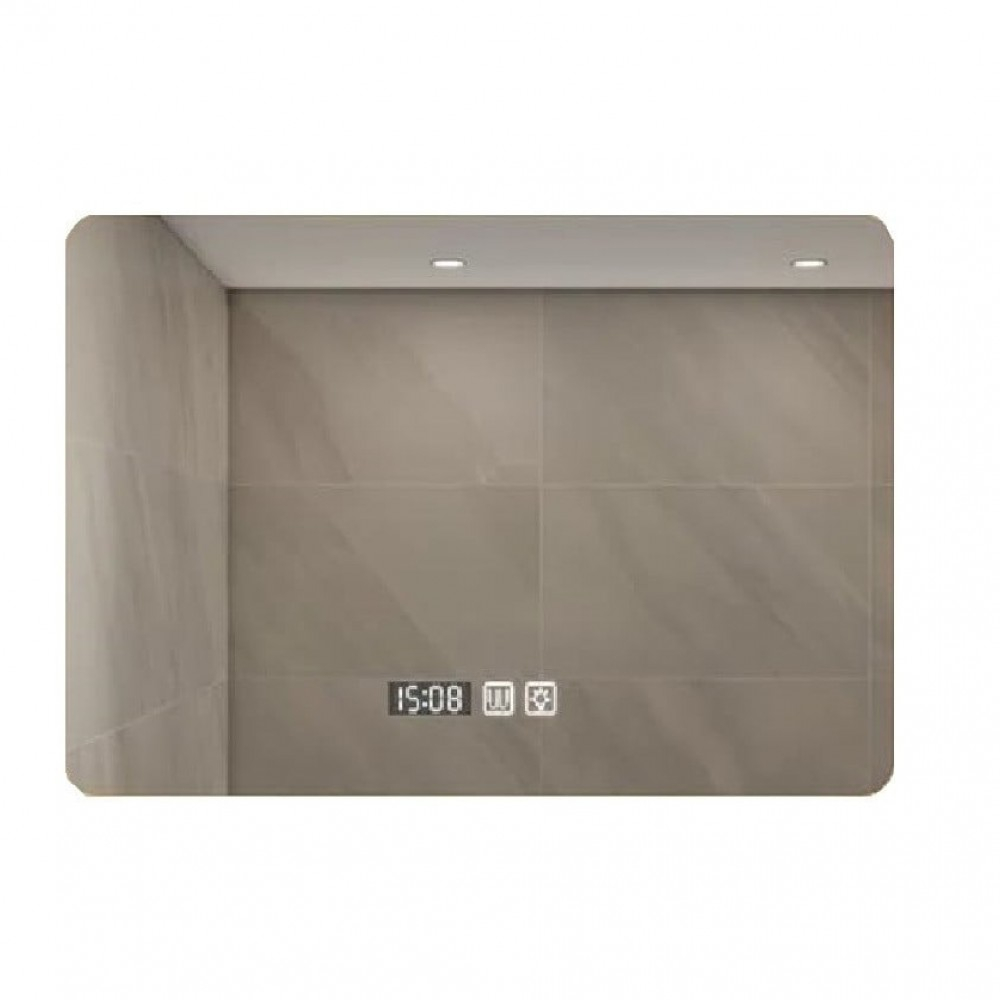 Oglindă Baie LED și Dezaburire Premium cu Senzor Touch Lumina Rece Caldă și Neutră 80x60 cm lumina ambientala spate ceas J174-8060 Smack [1]