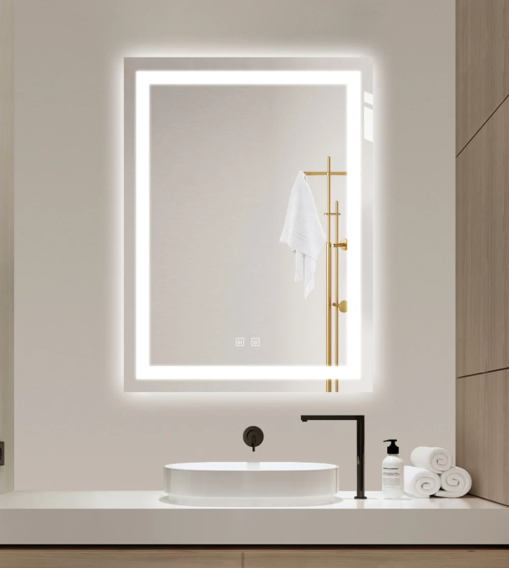 OGLINDA CU LED J108 60X80 CM SISTEM DEZABURIRE SENZOR TOUCH TREI TIPURI DE LUMINA [3]
