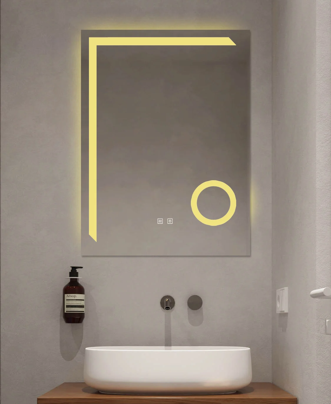 Oglinda Cu LED J101 pentru baie 60x80 cm Sistem Dezaburire Senzor Touch Trei Tipuri de Lumina Smack [4]