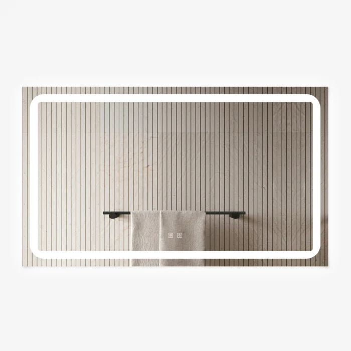 Oglinda Cu LED J123 pentru baie 120x70 cm Sistem Dezaburire Senzor Touch Trei Tipuri de Lumina [1]