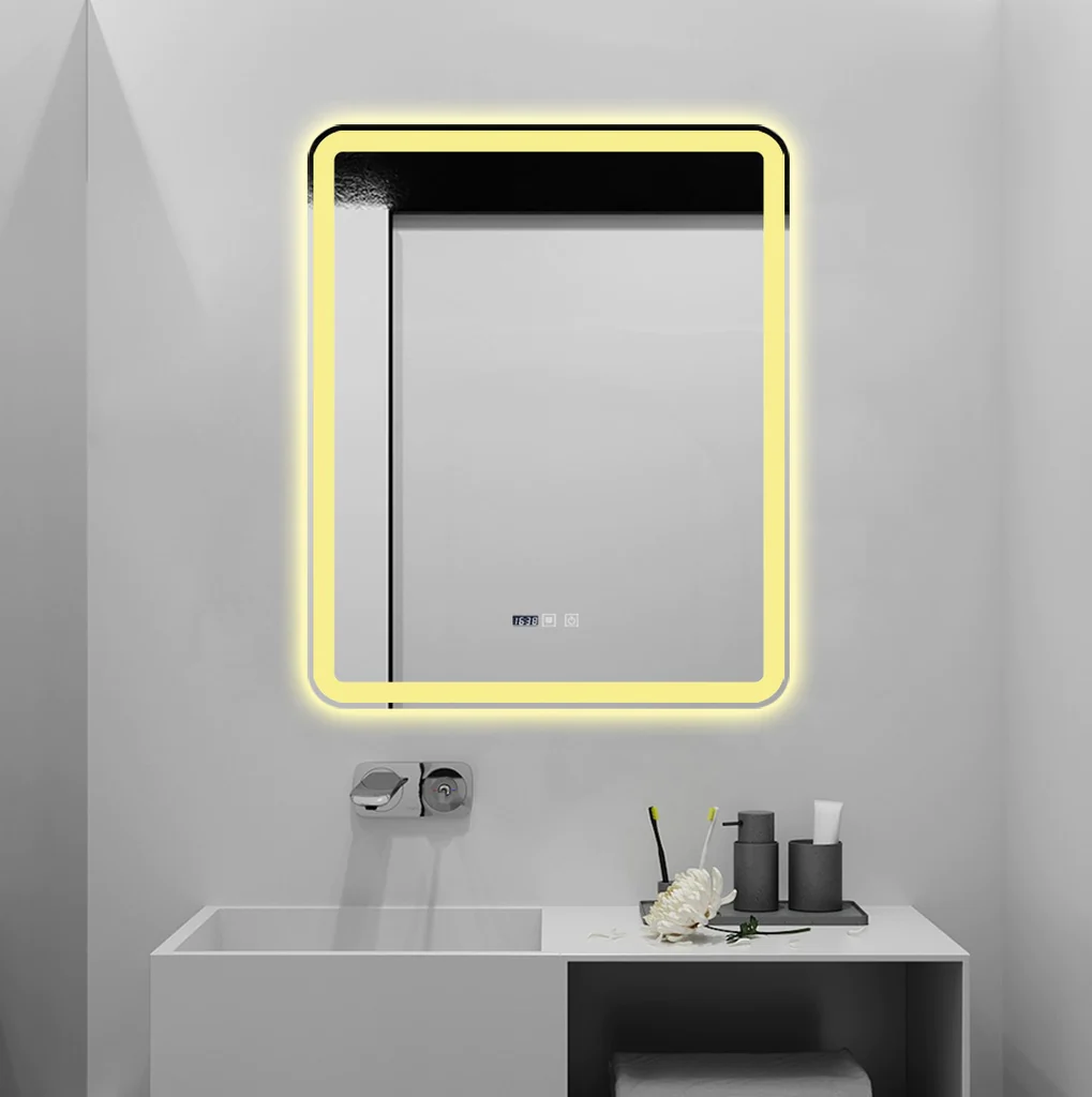 Oglinda LED 75x90cm Functie Dezaburire Ceas si Trei Lumini J169 [3]