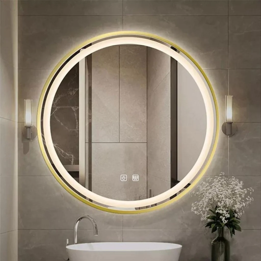 Oglinda LED Rotunda 70 X 70 Cm Functie Dezaburire LED Touch Rama Aurie J06 Smack [4]