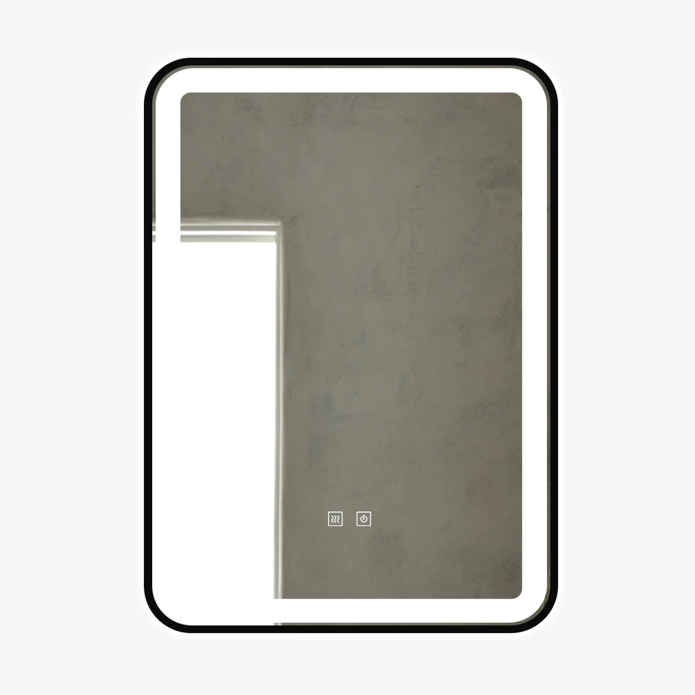 Oglinda LED Si Touch 50 X 70 Cm Cu Functie Dezaburire Rama Negru Mat J35 Smack [1]