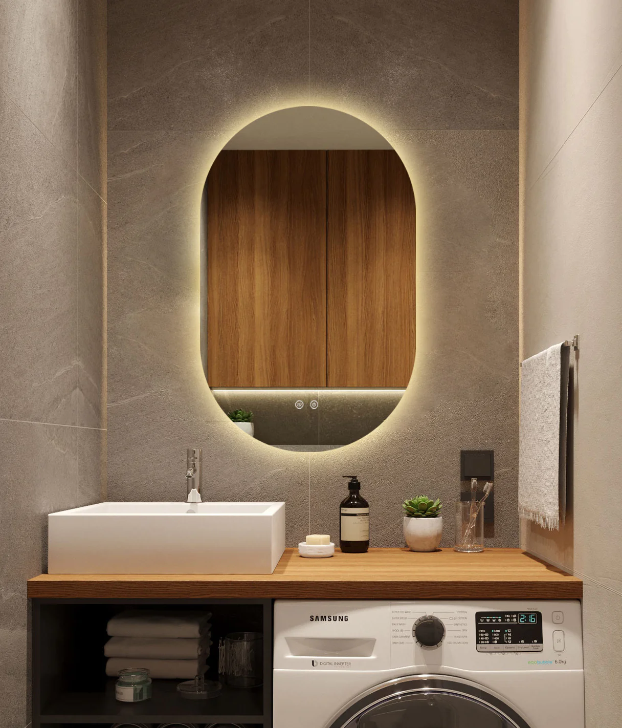 Oglinda Led Si Touch Cu Functie Dezaburire 3 Tipuri De Lumina Smack 80 X 50 Cm  J120-5080NF [5]
