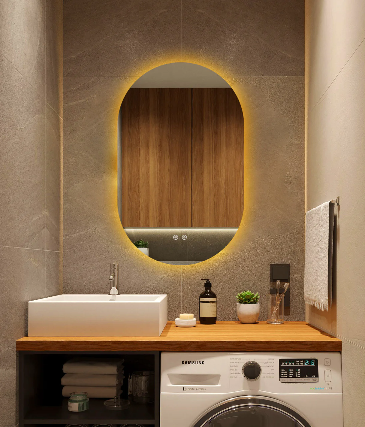 Oglinda Led Si Touch Cu Functie Dezaburire 3 Tipuri De Lumina Smack 80 X 50 Cm  J120-5080NF [6]