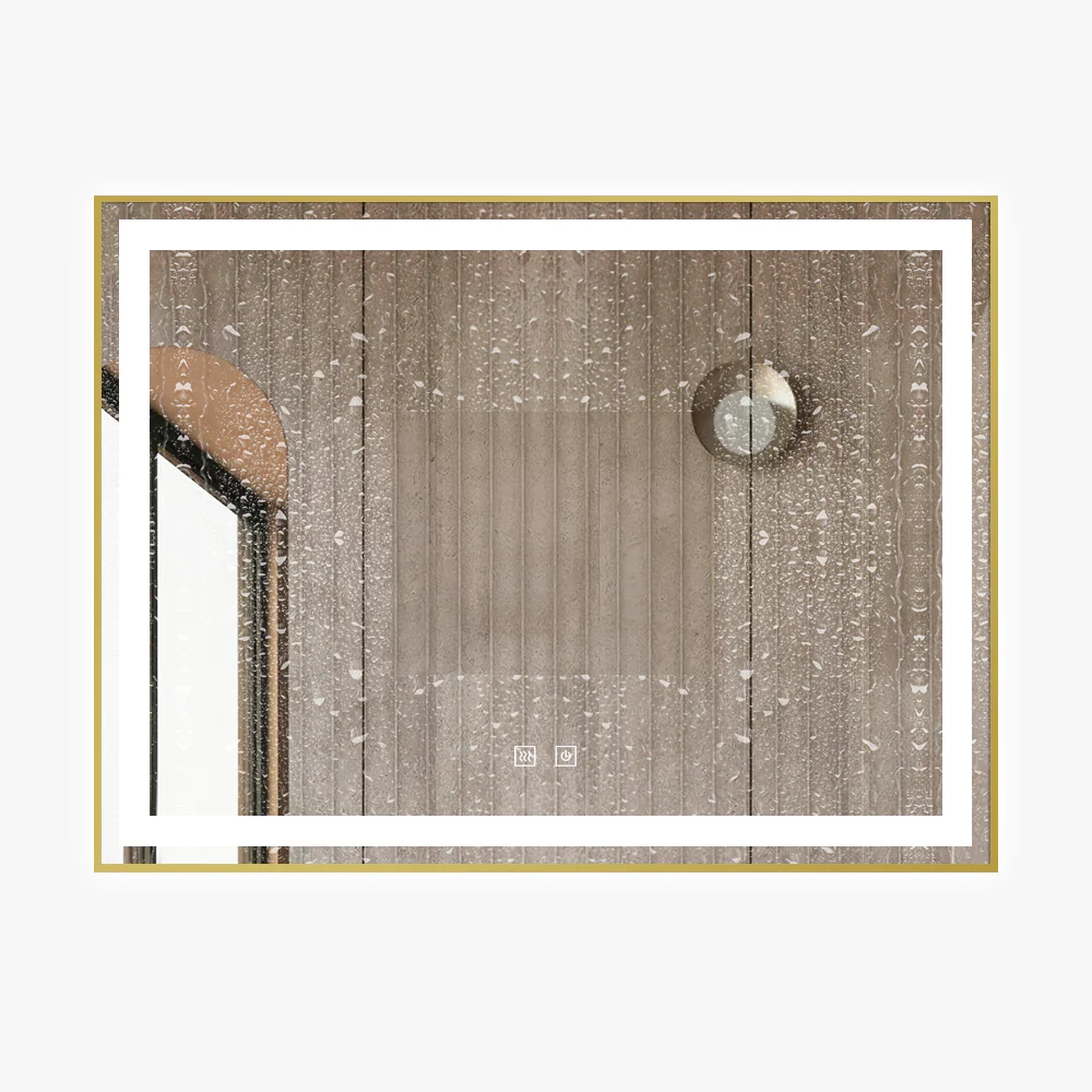 Oglinda LED Si Touch Cu Functie Dezaburire 80 X 60 Cm Rama Bronz Antichizat Smack J107 [2]