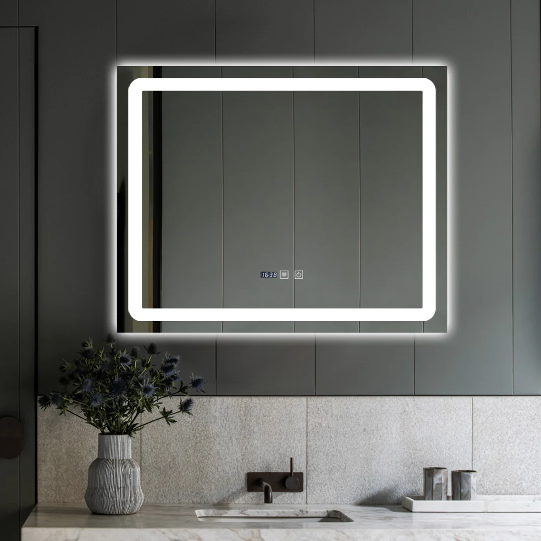 Oglinda LED Si Touch Cu Functie Dezaburire Si Ceas 80 X 65 Cm  J49 Smack [4]