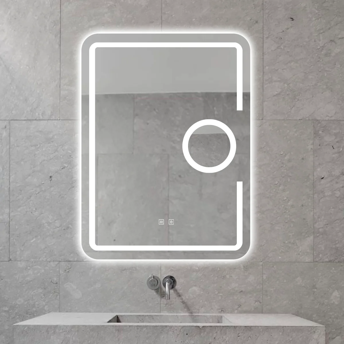 Oglinda LED Si Touch Cu Functie Dezburire 60 X 80 Cm Oglinda Mica Lupa Cosmetica Smack J15 [4]