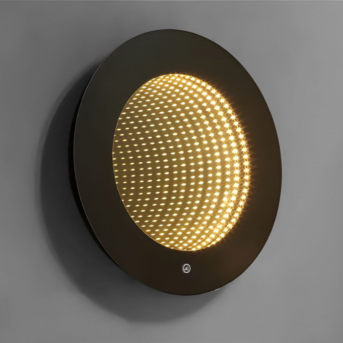 Oglinda LED Si Touch Rotunda 80 cm cu trei tipuri de lumina cu rama neagra Smack J183F-80 [3]