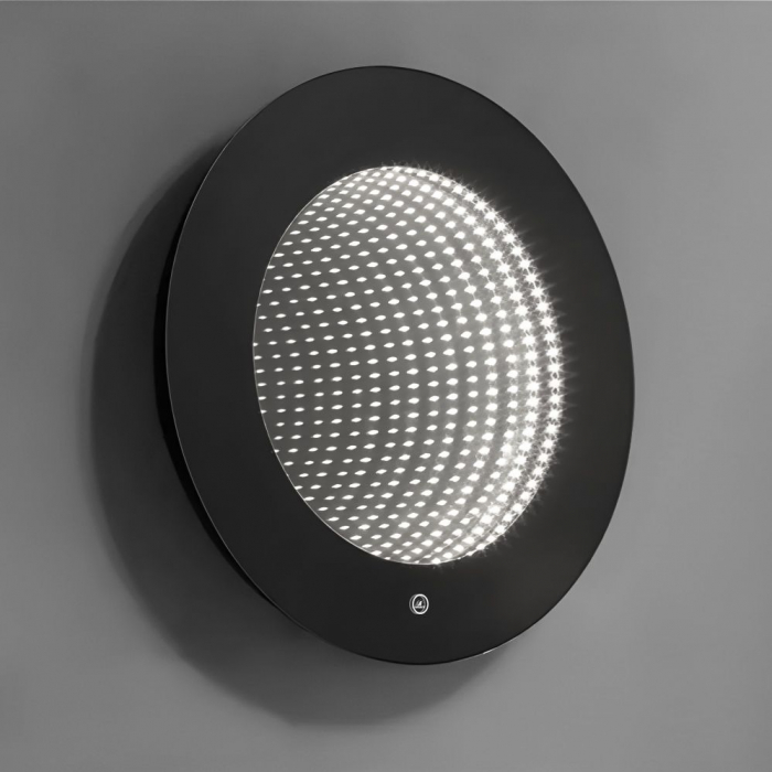 Oglinda LED Si Touch Rotunda 80 cm cu trei tipuri de lumina cu rama neagra Smack J183F-80 [2]